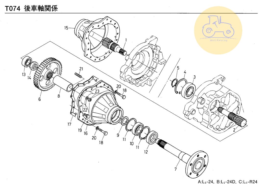 Trục sau trái